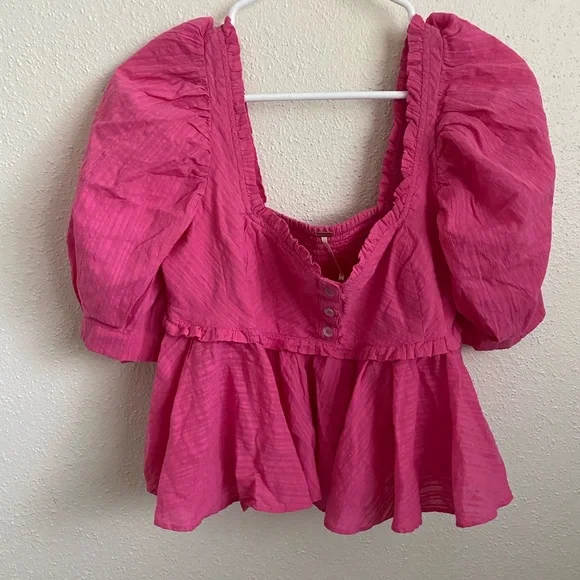 Free People pink leave it to me aurora top - Picture 2 of 5
